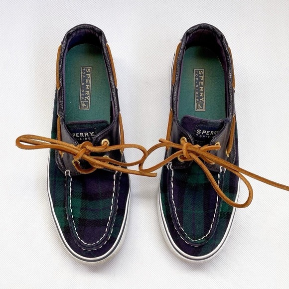 Sperry Shoes - Sperry Vintage 90s Ralph Lauren Christmas Plaid Lace Up Boat Shoe